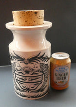 Load image into Gallery viewer, Rarer 1960s Portmeirion Storage Cannister with Dolphin Motif &amp; Original Cork Lid
