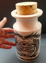 Load image into Gallery viewer, Rarer 1960s Portmeirion Storage Cannister with Dolphin Motif &amp; Original Cork Lid
