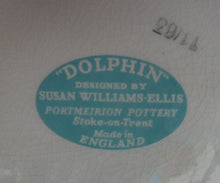 Load image into Gallery viewer, Rarer 1960s Portmeirion Storage Cannister with Dolphin Motif &amp; Original Cork Lid
