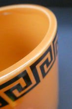 Load image into Gallery viewer, Rarer 1960s Portmeirion Storage Pot  in Tangerine Colour with Dolphin Motif &amp; Original Wooden Lid
