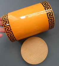 Load image into Gallery viewer, Rarer 1960s Portmeirion Storage Pot  in Tangerine Colour with Dolphin Motif &amp; Original Wooden Lid
