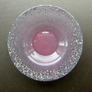 Vintage Pink Scottish Art Glass Vasart Shallow Bowl