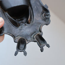 Load image into Gallery viewer, Strange Antique German Wall Pocket Match Holder. Cast Iron with Head of a Valkyrie 
