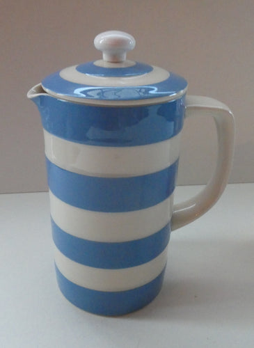 Rarer TG Green CORNISHWARE (Post-2001 Mason Cash Production). Tall Coffee Pot with Plunger. Unused