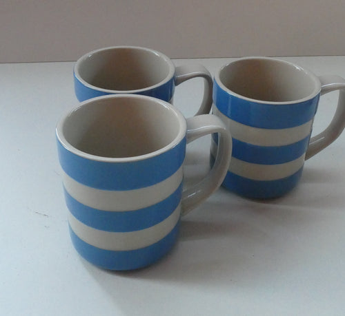 Set of THREE Contemporary CLASSIC TG Green CORNISHWARE Coffee Mugs