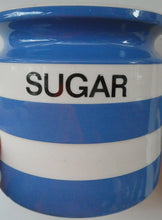 Load image into Gallery viewer, LARGE 1960s Judith Onions TG Green Cornishware Lidded SUGAR Storage Jar. 7 inches
