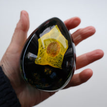 Load image into Gallery viewer, SCOTTISH Caithness Glass Egg Shape Paperweight: DAFFODIL by Colin Terris; 1999
