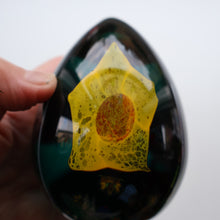 Load image into Gallery viewer, SCOTTISH Caithness Glass Egg Shape Paperweight: DAFFODIL by Colin Terris; 1999
