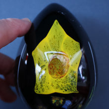 Load image into Gallery viewer, SCOTTISH Caithness Glass Egg Shape Paperweight: DAFFODIL by Colin Terris; 1999
