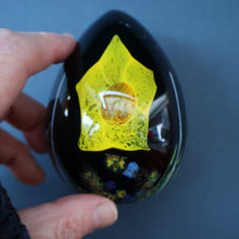 Load image into Gallery viewer, SCOTTISH Caithness Glass Egg Shape Paperweight: DAFFODIL by Colin Terris; 1999
