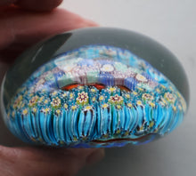 Load image into Gallery viewer, Fine MAGNUM Vintage MURANO Closepack Paperweight with Intricate Millefiori Canes and Three Long Red Latticino Canes
