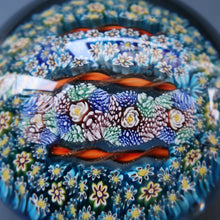 Load image into Gallery viewer, Fine MAGNUM Vintage MURANO Closepack Paperweight with Intricate Millefiori Canes and Three Long Red Latticino Canes
