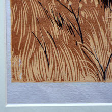 Load image into Gallery viewer, 1930s Original German COLOUR WOODCUT &quot;Silver Birches in the Twilight&quot; by Oscar Droege. Pencil Signed
