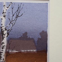 Load image into Gallery viewer, 1930s Original German COLOUR WOODCUT &quot;Silver Birches in the Twilight&quot; by Oscar Droege. Pencil Signed
