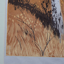 Load image into Gallery viewer, 1930s Original German COLOUR WOODCUT &quot;Silver Birches in the Twilight&quot; by Oscar Droege. Pencil Signed
