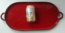 Load image into Gallery viewer, LARGE CERAMIC Villeroy &amp; Boch Oval Serving Tray. 1980s Granada Design with Red Glaze
