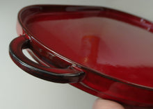 Load image into Gallery viewer, LARGE CERAMIC Villeroy &amp; Boch Oval Serving Tray. 1980s Granada Design with Red Glaze
