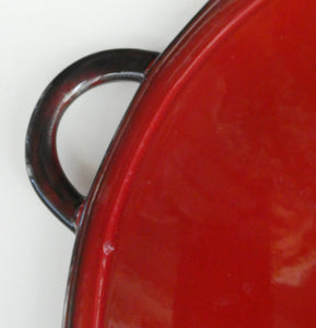 LARGE CERAMIC Villeroy & Boch Round Serving Tray. 1980s Granada Design with Red Glaze