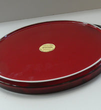 Load image into Gallery viewer, LARGE CERAMIC Villeroy &amp; Boch Round Serving Tray. 1980s Granada Design with Red Glaze
