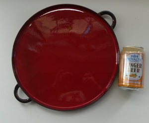 LARGE CERAMIC Villeroy & Boch Round Serving Tray. 1980s Granada Design with Red Glaze