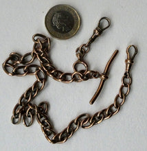 Load image into Gallery viewer, Antique 9CT Gold Double Albert Pocket Watch Chain. Length (clip end to clip end) 16 1/4 inches. Marked 9: 375
