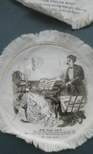 Rare Set of Four VICTORIAN White Cotton Place Mats with Printed Images