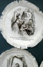 Load image into Gallery viewer, Rare Set of Four VICTORIAN White Cotton Place Mats with Printed Images
