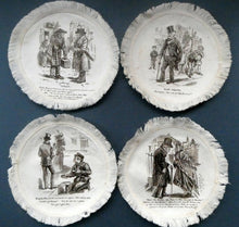 Load image into Gallery viewer, Rare Set of Four VICTORIAN White Cotton Place Mats with Printed Images
