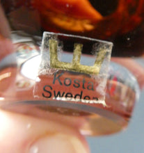 Load image into Gallery viewer, 1960s MONA MORALES SCHILDT Kosta Miniature SWEDISH Glass Bowl. With Kosta Label and Signed SH 5358
