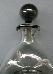 Vintage DANISH Holmegaard Art Glass Decanter by Per Lutken with Dimpled Side and Large Ball Stopper. DANICA Design