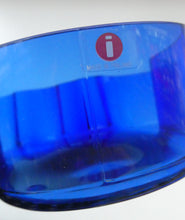 Load image into Gallery viewer, 1994 FINNISH Shallow Blue Glass SAVOY Vase. Iconic Mid Century Design by Alvar Aalto for Iittala, Finland. With acid etched signature (B)
