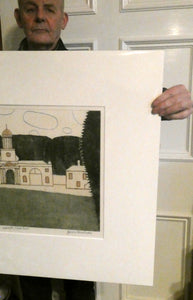 Julian Trevelyan ORIGINAL Etching & Soft Ground Aquatint (1975). WALLINGTON, CLOCK TOWER. Pencil Signed