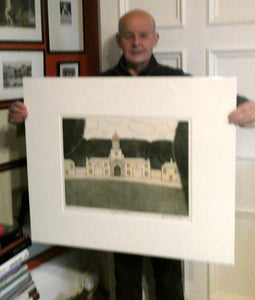 Julian Trevelyan ORIGINAL Etching & Soft Ground Aquatint (1975). WALLINGTON, CLOCK TOWER. Pencil Signed