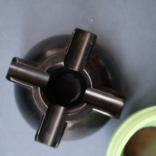 Load image into Gallery viewer, Rare 1930s BUTTNER Art Deco Early Black and Peppermint Green Plastic / Bakelite Ashtray
