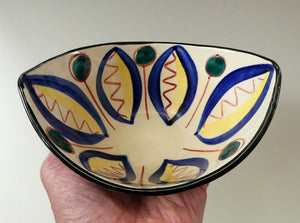 Vintage 1950s NORWEGIAN Stavangerflint Bowl with Abstract Design by Inger Waage