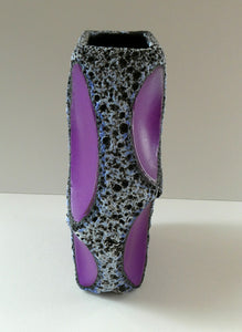 LARGE Vintage 1970s West German Purple Fat Lava Vase: ROTH KERAMIK. 26 cm