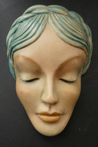 Art Deco 1930s Wall Mask G. Leonardi Hollywood Glamour Marlene Dietrich Style Portrai