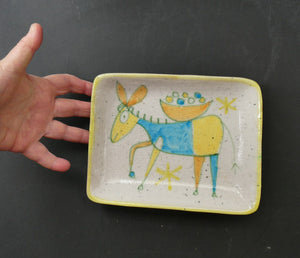 1950s Signed Guido Gambone Plate with Donkey Signature