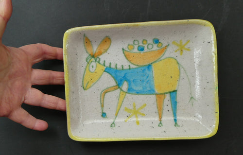 1950s Signed Guido Gambone Plate with Donkey Signature