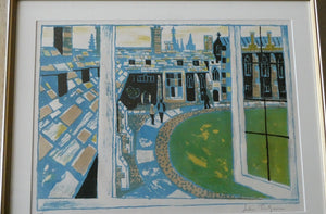 Julian Trevelyan: ORIGINAL Limited Edition  Lithograph (1959 - 1962). CORPUS CHRISTI,  Cambridge. Pencil Signed