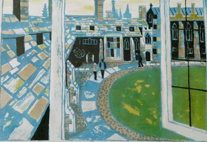 Julian Trevelyan: ORIGINAL Limited Edition  Lithograph (1959 - 1962). CORPUS CHRISTI,  Cambridge. Pencil Signed