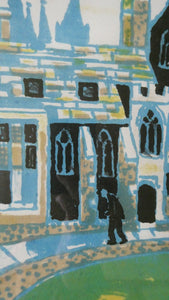 Julian Trevelyan: ORIGINAL Limited Edition  Lithograph (1959 - 1962). CORPUS CHRISTI,  Cambridge. Pencil Signed