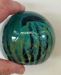 LARGE 1970s Mdina Glass Paperweight. Vintage Sea and Sand Sea Urchin