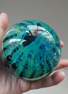 LARGE 1970s Mdina Glass Paperweight. Vintage Sea and Sand Sea Urchin