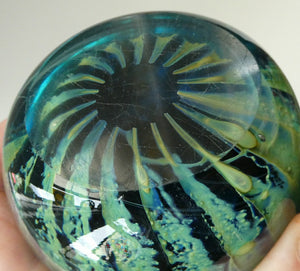 LARGE 1970s Mdina Glass Paperweight. Vintage Sea and Sand Sea Urchin