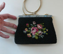 Load image into Gallery viewer, 1940s PETIT POINT &amp; GLASS BEAD Handbag or Evening Bag
