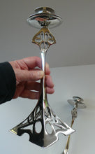 Load image into Gallery viewer, Silver Plate Pair of Vintage ART NOUVEAU WMF Style of Candlesticks
