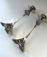 Load image into Gallery viewer, Silver Plate Pair of Vintage ART NOUVEAU WMF Style of Candlesticks
