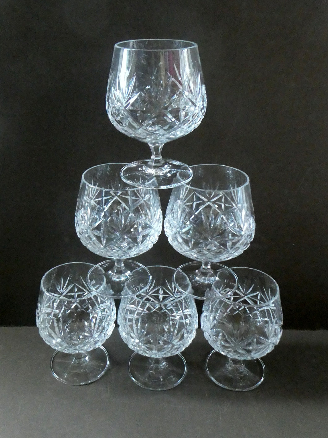 Six Cut-Crystal 'Vitria' Brandy Glasses - Keepsakes