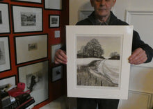 Load image into Gallery viewer, KATHLEEN CADDICK (b. 1937). Hand-Coloured Etching Entitled &quot;Tracks in the Snow&quot;. Pencil Signed Artist&#39;s Proof
